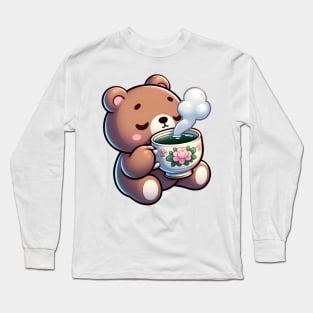 Cute Bear It's My Tea Time Long Sleeve T-Shirt